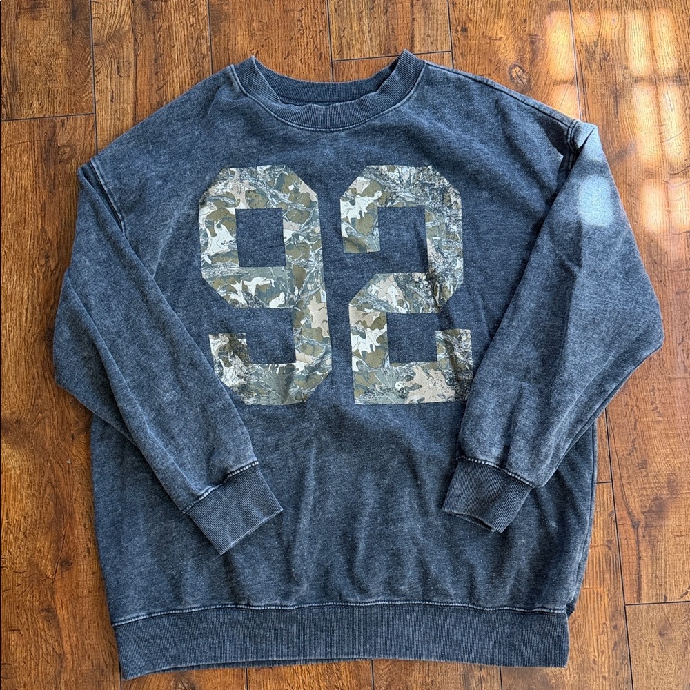 Rebellious One Charcoal Camouflage Number Sweatshirt